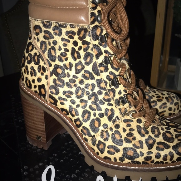 NIB Sam Edelman leopard combat boots - Picture 6 of 9